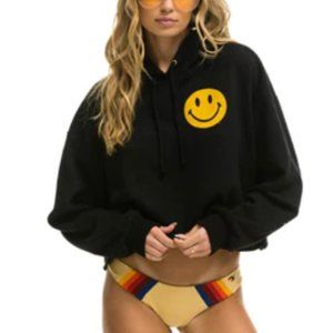 SMILEY PULLOVER HOODIE - CHARCOAL - M
